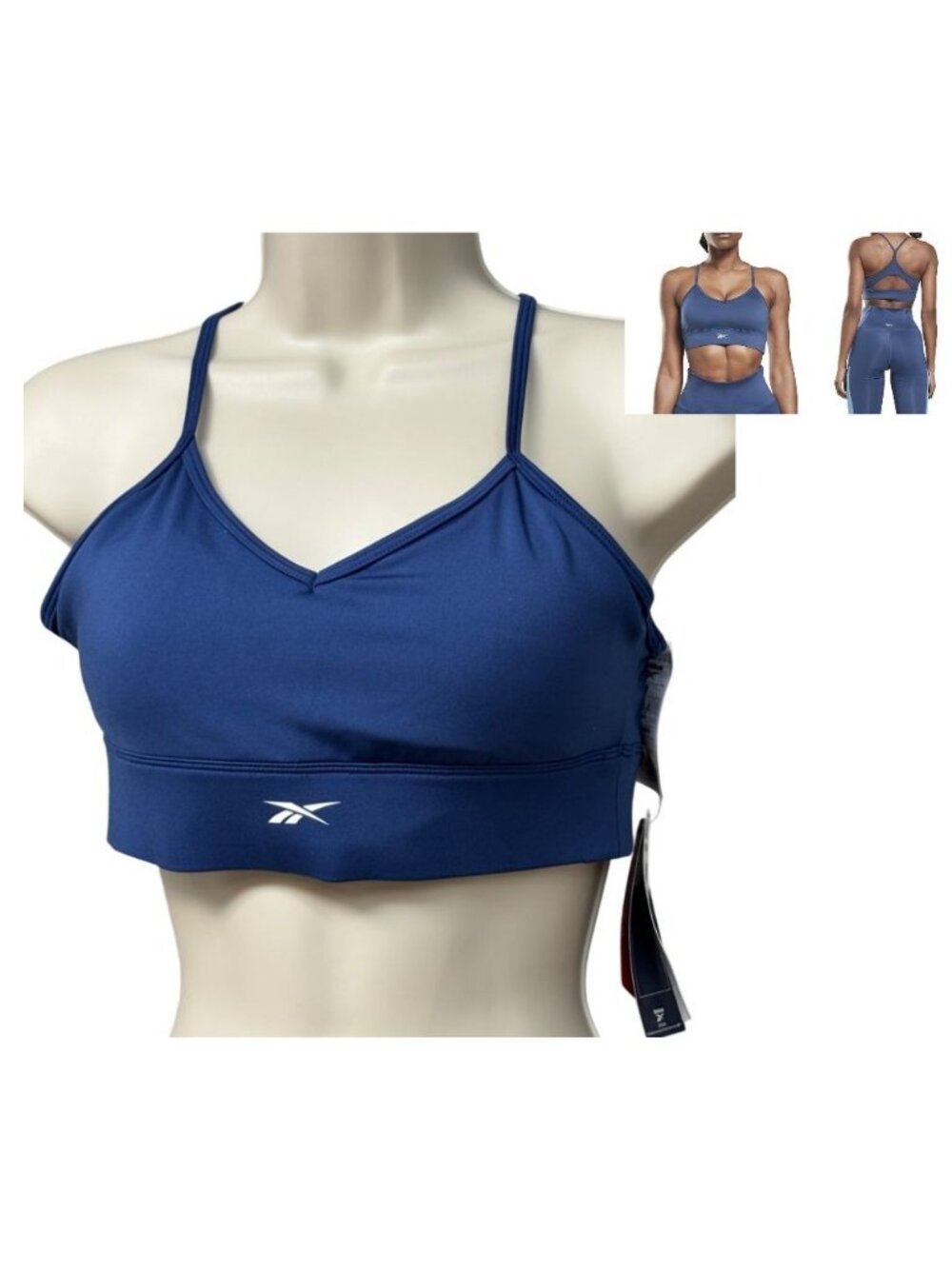 Reebok Medium Support Sports Bra, Batik Blue, Sz. M